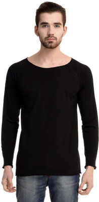 

Mi Moda Solid Men's Round Neck Black T-Shirt