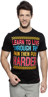 

Ajile by Pantaloons Printed Men's Round Neck Black T-Shirt