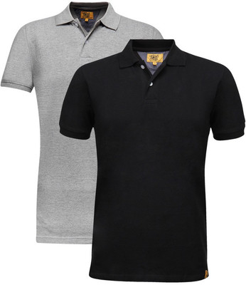 

Campus Sutra Solid Men Henley Multicolor T-Shirt(Pack of 2, Black;grey
