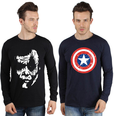 

SayItLoud Printed Men's Round Neck Multicolor T-Shirt(Pack of 2