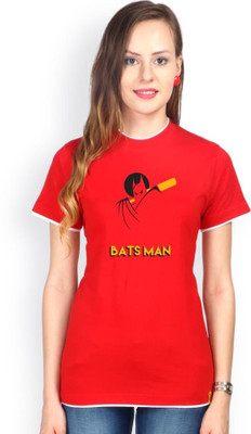 

Campus Sutra Solid Women's Round Neck Red T-Shirt