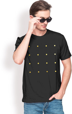 

Foyld Graphic Print Men's Round Neck Black, Gold T-Shirt