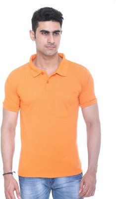 

Colors & Blends Solid Men's Polo Neck Orange T-Shirt