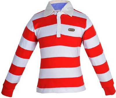 

Gkidz Boys Striped Cotton T Shirt(Red, Pack of 1