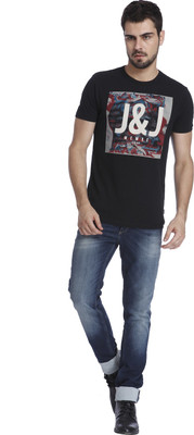 

Jack & Jones Printed Men's Round Neck Black T-Shirt