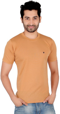 

Awack Solid Men's Round Neck Orange T-Shirt, Mustard