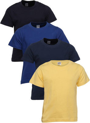 

Gkidz Boys Solid T Shirt(Multicolor, Pack of 4, Navy