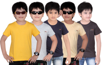

FabTag - Dongli Boys Solid T Shirt(Multicolor, Pack of 5