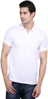 

Ilbies Solid Men's Polo Neck White T-Shirt