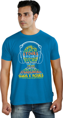 

Tantra Graphic Print Men's Round Neck Blue T-Shirt