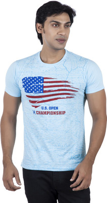 

Life by Shoppers Stop Printed Men's Round Neck Light Blue T-Shirt, Light blue-9407