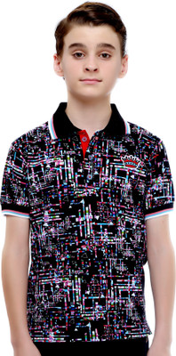 

MashUp Boys Printed Cotton T Shirt(Black, Pack of 1
