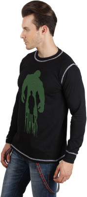 

SayItLoud Printed Men' Round Neck Black T-Shirt