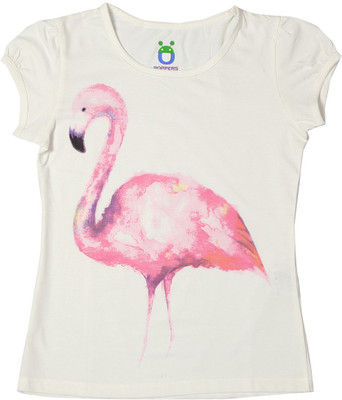 

Poppers by Pantaloons Girls Printed T Shirt(White, Off white