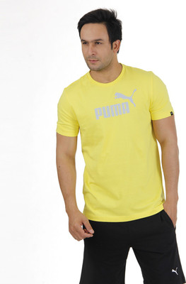 

Puma Solid Men' Round Neck Yellow T-Shirt, Buttercup