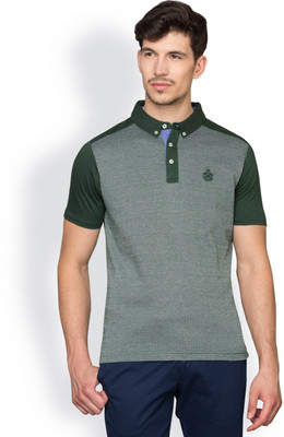 

Blackberrys Self Design Men's Polo Neck Green T-Shirt