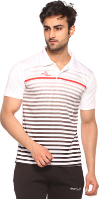 

Sport Sun Striped Men' Polo Neck White T-Shirt