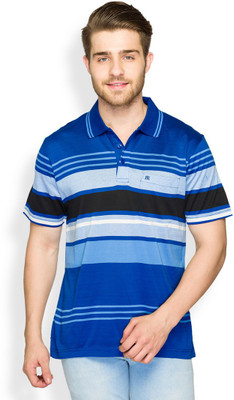 

Raymond Striped Men's Polo Neck Blue T-Shirt