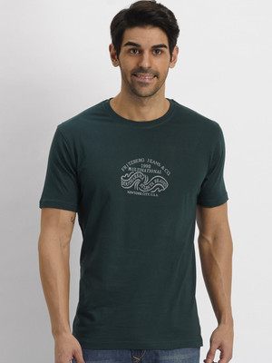 

Fritzberg Printed Men's Round Neck Green T-Shirt