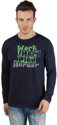 

SayItLoud Printed Men's Round Neck Blue T-Shirt, Navy blue