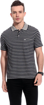 

TAB91 Striped Men's Polo Neck Grey T-Shirt