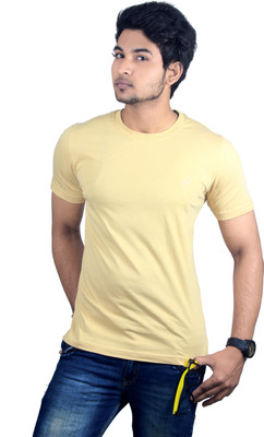 

Spur Solid Men's Round Neck Beige T-Shirt