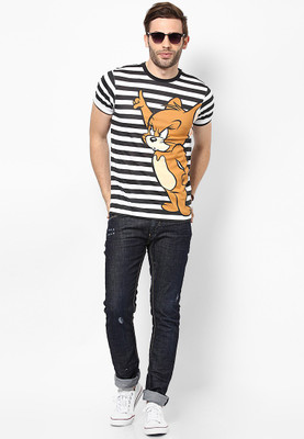 

Jack & Jones Striped Men's Round Neck Black, White T-Shirt