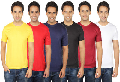 

Quetzal Solid Men's Round Neck Multicolor T-Shirt(Pack of 6, Black;blue;maroon;red;white;yellow