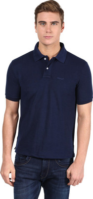 

Mine7 Solid Men's Polo Neck Dark Blue T-Shirt