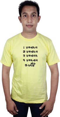 

SVX Printed Men's Round Neck Yellow T-Shirt, Light yellow