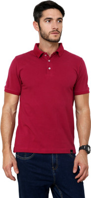 

Rigo Solid Men's Polo Neck Maroon T-Shirt