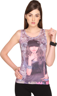 

Ten on Ten Printed Women's Round Neck Multicolor T-Shirt, Multi