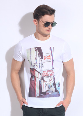 

Pepe Jeans Printed Men's Round Neck White T-Shirt