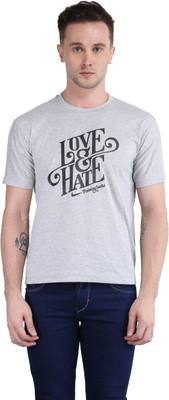 BRITISH TERMINAL Self Design Men Round Neck White T-Shirt
