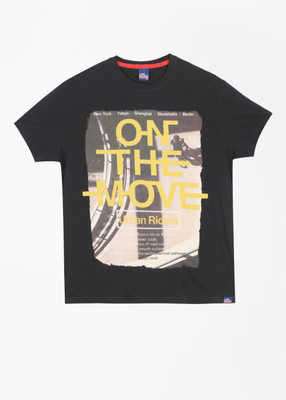 

Lee Printed Men's Round Neck Black T-Shirt