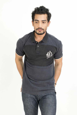 

Petroficio Solid Men's Polo Neck Black T-Shirt, Black0