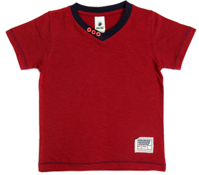 Bio Kid Boys Solid T Shirt(Pink)