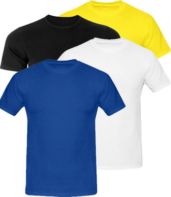 

Purple Square Solid Men's Round Neck Reversible Blue, White, Black, Yellow T-Shirt(Pack of 4, Black;blue;white;yellow