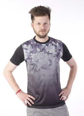 

Zagros Printed Men's Round Neck Black T-Shirt