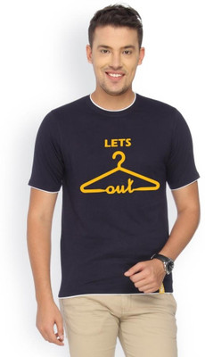 

Campus Sutra Printed Men Round Neck Blue T-Shirt