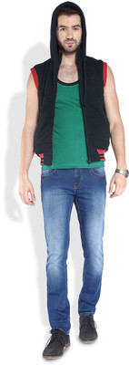 

Parx Solid Men's Hooded Blue T-Shirt