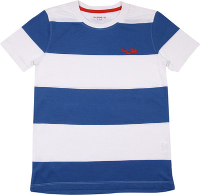

Poppers by Pantaloons Boys Striped T Shirt(Blue, Pack of 1