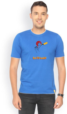 

Campus Sutra Printed Men Round Neck Blue T-Shirt, Royal blue