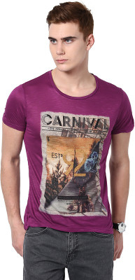 

Fritzberg Printed Men' Round Neck Pink T-Shirt