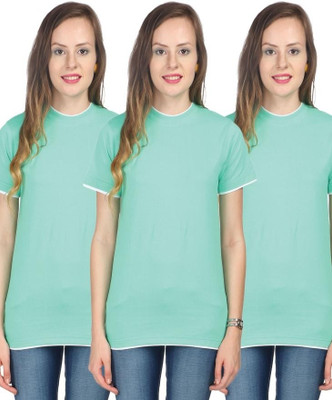 

Campus Sutra Solid Women's Round Neck Green T-Shirt(Pack of 3)