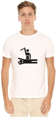 

Giftsmate Printed Men's Round Neck White T-Shirt
