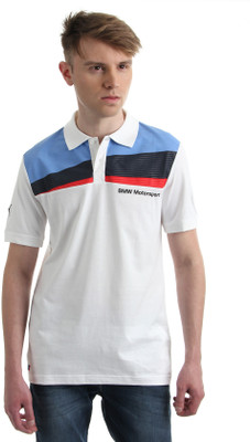 

Puma Printed Men's Polo Neck White T-Shirt