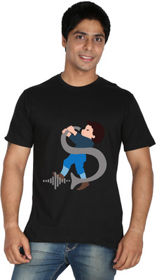 

Trendster Printed Men's Round Neck Black T-Shirt
