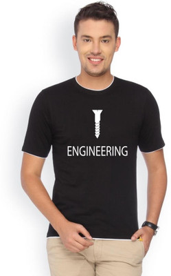 

Campus Sutra Printed Men Round Neck Black T-Shirt