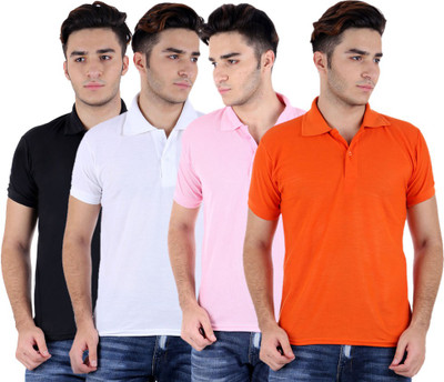 

Sanvi Traders Solid Men Polo Neck Multicolor T-Shirt(Pack of 4